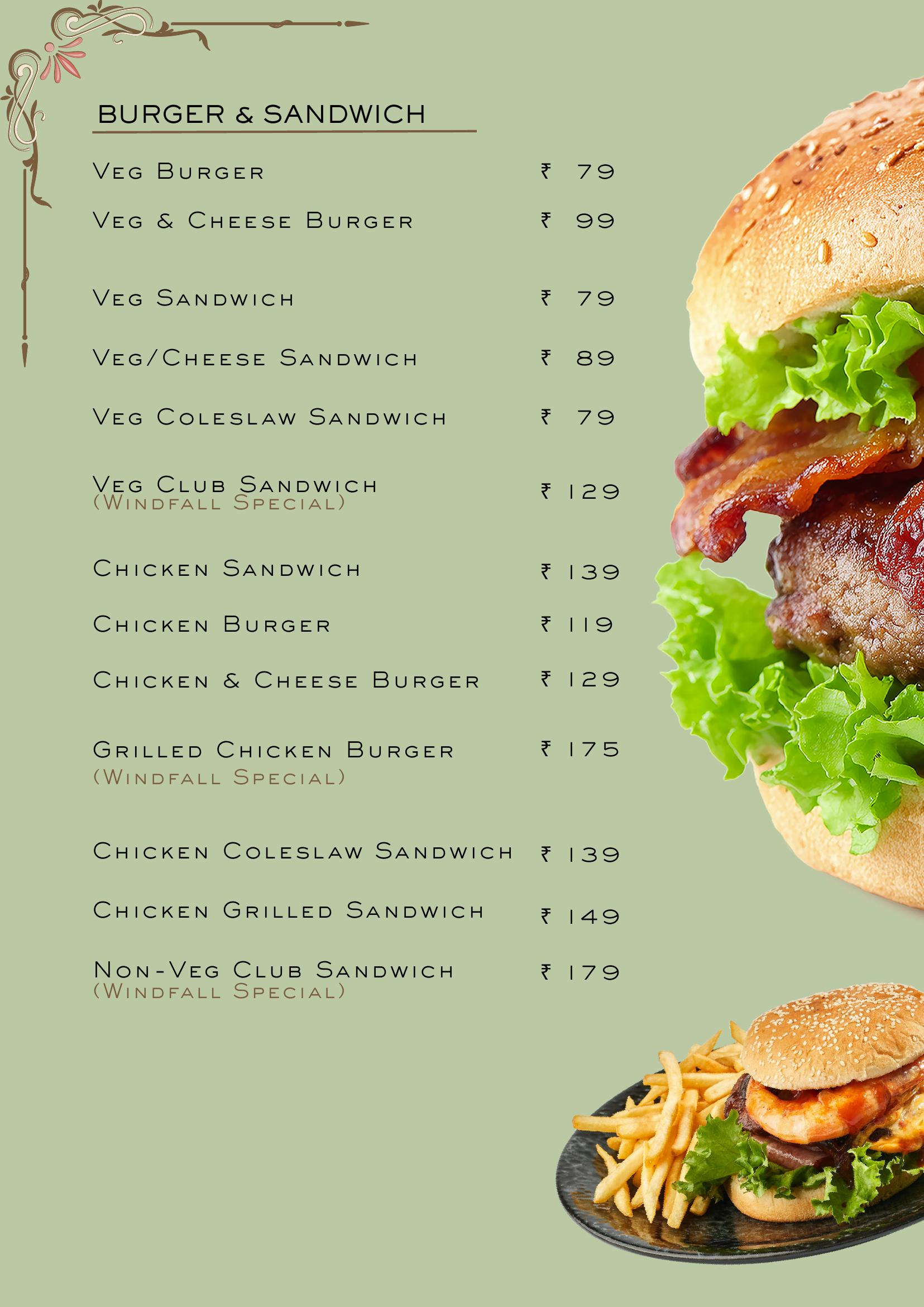 Windfall Cafe Menu Page 6